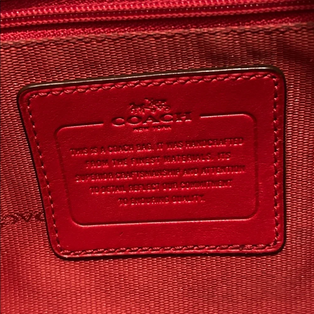 Coach Red Leather Shoulder Bag with Gold Hardware - Picture 2 of 16